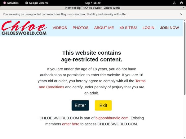 Chloesworld.com Signup Form