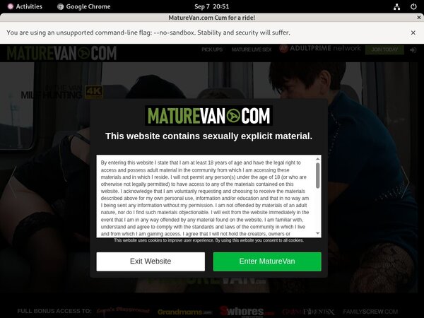 Mature Van With Discover Card