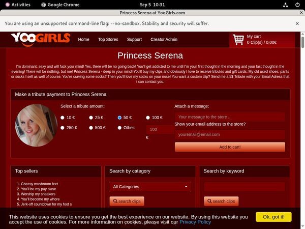 Princess Serena Discount Id